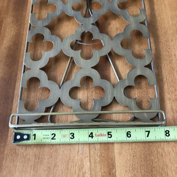 Caffco Quatrefoil Gold Metal Book Art Stand Tablet Holder 10 x 8" - Picture 4 of 6